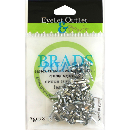 3 Pack Eyelet Outlet Round Brads 4mm 70/Pkg-Silver BRD4MM-610A - 810787022931