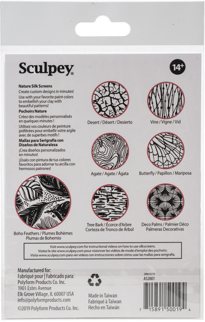 3 Pack Sculpey Silkscreen Kit-Nature AS2001