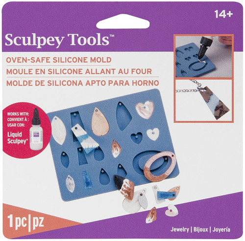 4 Pack Liquid Sculpey Silicone Bakeable Mold W/Squeegee-Jewerly -APML-54 - 715891500255
