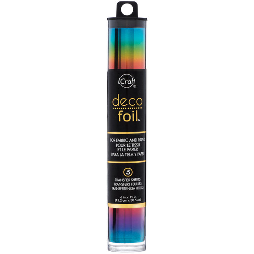 3 Pack - iCraft Deco Foil Specialty Transfer Sheets 6"X12" 5/Pkg-Rainbow - DFS6X12-53045 - 000943530459