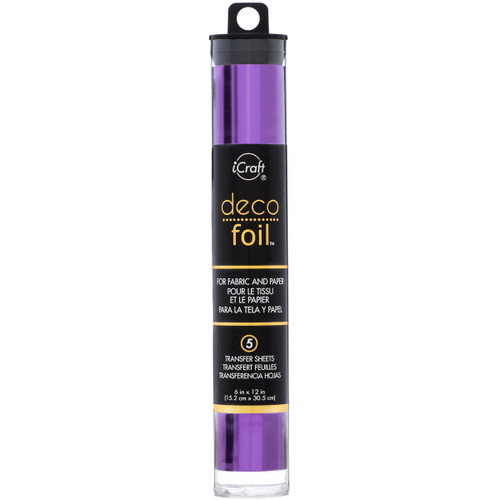 3 Pack - iCraft Deco Foil Transfer Sheets 6"X12" 5/Pkg-Purple - DF6X12-51115 - 000943511151 3 Pack - iCraft Deco Foil Transfer Sheets 6"X12" 5/Pkg-Purple - DF6X12-51115 - 000943511151
