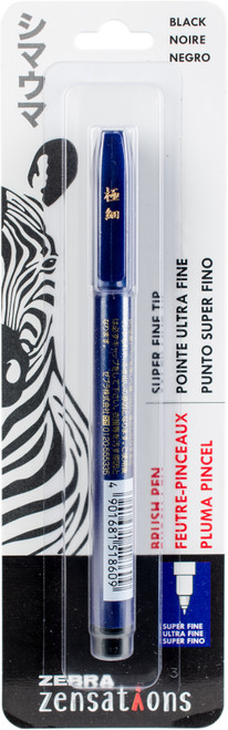 6 Pack - Zebra Zensations Super Fine Tip Brush Pen-Black - 01111 - 045888011113