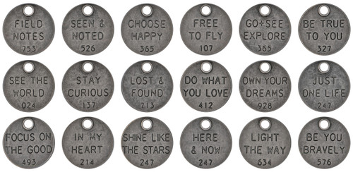 2 Pack Idea-Ology Metal Adornments 18/Pkg-Thought Tokens TH94024
