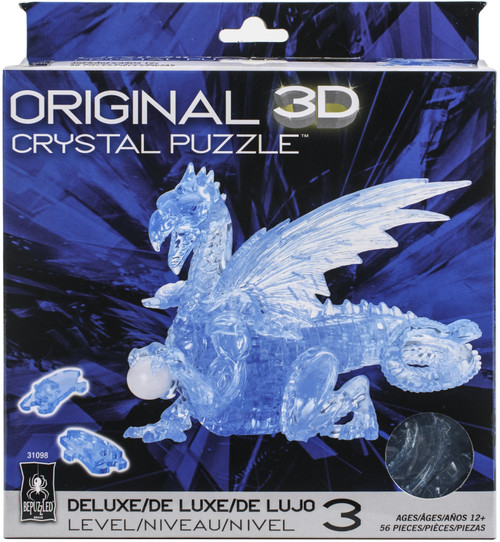 BePuzzled 3D Crystal Puzzle-Blue Dragon 3DCRPUZZ-31098 - 023332310982