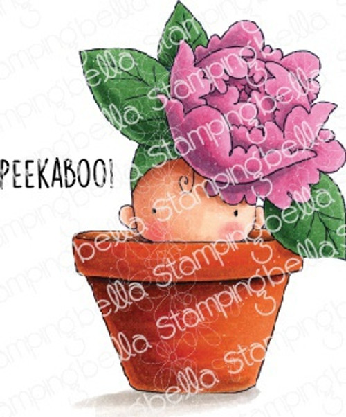 3 Pack Stamping Bella Cling Stamps-Peony Baby In Pot EB776
