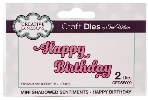 3 Pack Creative Expressions Craft Dies By Sue Wilson-Shadowed Sentiments-Happy Birthday CEDSS009 - 5055305943847
