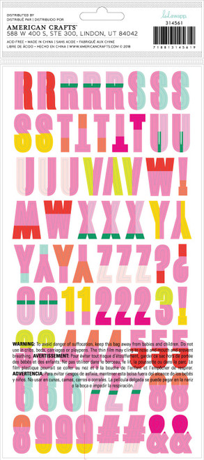 3 Pack Heidi Swapp Color Fresh Thickers Stickers 5.5"X11" 153/Pkg-Alphabet/Multi Chipboard HS314561
