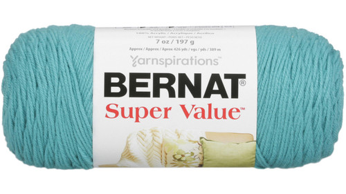 3 Pack - Bernat Super Value Solid Yarn-Aqua - 164053-53201 - 057355315822