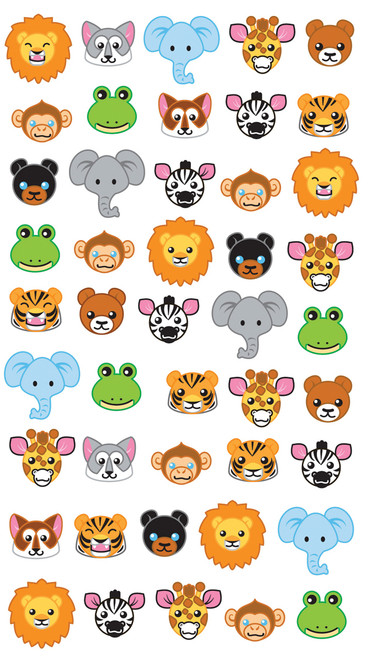 6 Pack Sticko Stickers-Zoo Faces -E5200033 - 015586843361