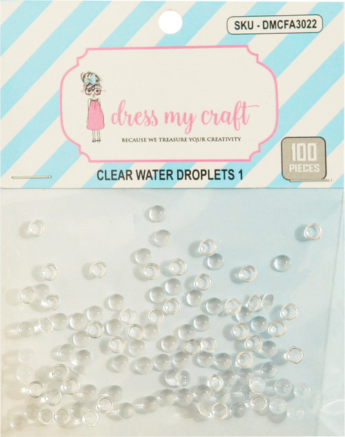 4 Pack Dress My Craft Water Droplet Embellishments 100/Pkg-#1, 4mm FA3022 - 818911021744