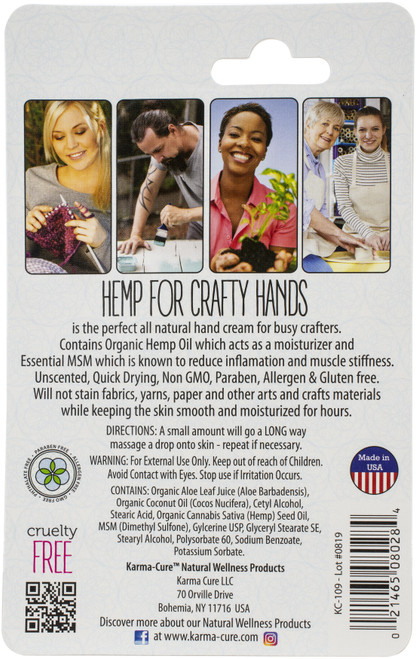 3 Pack - Karma-Cure Hemp For Crafty Hands-1oz Tube - KC109 3 Pack - Karma-Cure Hemp For Crafty Hands-1oz Tube - KC109
