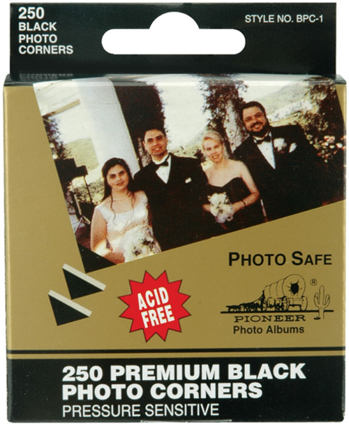 4 Pack - Premium Photo Corners Self-Adhesive .5" 250/Pkg-Black - BPC1 - 023602600904