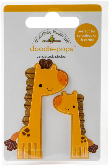 6 Pack - Doodlebug Doodle-Pops 3D Stickers-At The Zoo Jenny & Jojo Giraffe - ATZ5587 - 842715055872
