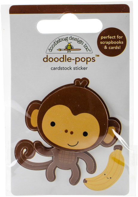 6 Pack - Doodlebug Doodle-Pops 3D Stickers-At The Zoo Monkey Mike - ATZ5590 - 842715055902 6 Pack - Doodlebug Doodle-Pops 3D Stickers-At The Zoo Monkey Mike - ATZ5590 - 842715055902