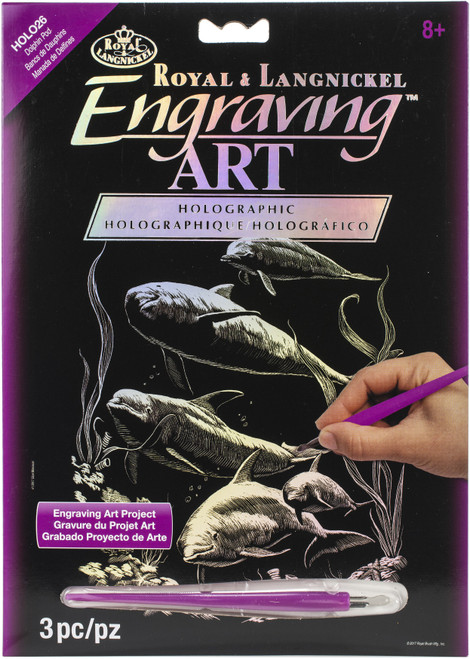 3 Pack - Royal & Langnickel(R) Holographic Foil Engraving Kit 8"X10"-Dolphin Pod - HOLOFL-26 - 090672373601 3 Pack - Royal & Langnickel(R) Holographic Foil Engraving Kit 8"X10"-Dolphin Pod - HOLOFL-26 - 090672373601