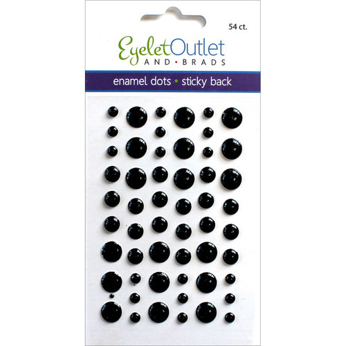 5 Pack Eyelet Outlet Adhesive-Back Enamel Dots 54/Pkg-Glitter Black EN54-E18B - 810787023570
