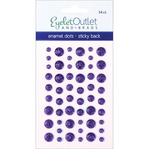 5 Pack Eyelet Outlet Adhesive-Back Enamel Dots 54/Pkg-Glitter Violet EN54-E19C - 810787023648