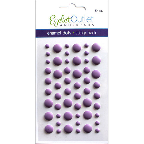 5 Pack - Eyelet Outlet Adhesive-Back Enamel Dots 54/Pkg-Matte Violet - EN54-E20C - 810787023693