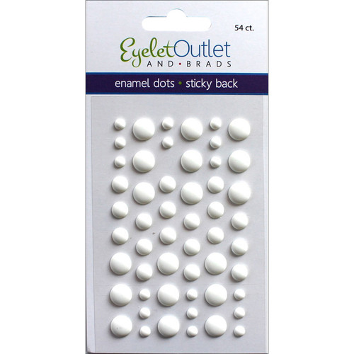 5 Pack Eyelet Outlet Adhesive-Back Enamel Dots 54/Pkg-Matte White EN54-E21A - 810787023716