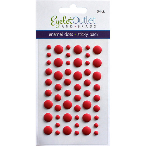 5 Pack Eyelet Outlet Adhesive-Back Enamel Dots 54/Pkg-Matte Red EN54-E21C - 810787023730