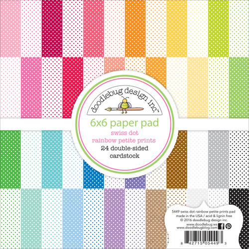 2 Pack Doodlebug Petite Prints Double-Sided Paper Pad 6"X6" 24/Pkg-Swiss Dot, 24 Designs/1 Each DSD5449 - 842715054493