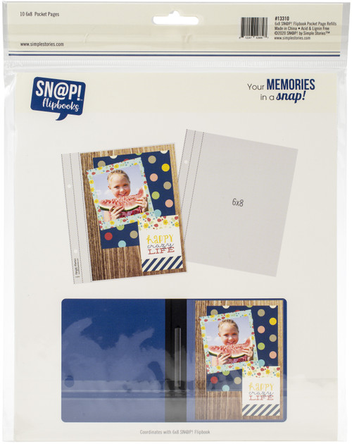 3 Pack - Simple Stories Sn@p! Pocket Pages For 6"X8" Flipbooks 10/Pkg-(1) 6"X8" Pocket - SS13310 3 Pack - Simple Stories Sn@p! Pocket Pages For 6"X8" Flipbooks 10/Pkg-(1) 6"X8" Pocket - SS13310