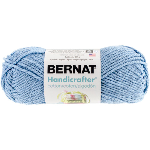 6 Pack Bernat Handicrafter Cotton Yarn Solids-French Blue 162101-1010 - 057355393028