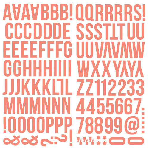 3 Pack - Simple Stories Color Vibe Foam Alpha Stickers 6"X12" 129/Pkg-Coral - SSCVS-13443