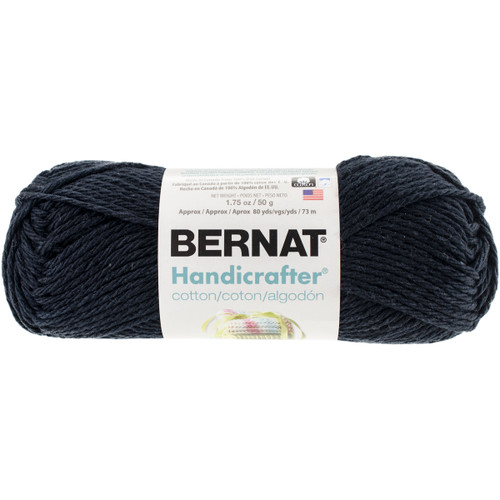 6 Pack Bernat Handicrafter Cotton Yarn Solids-Black Licorice 162101-1040 - 057355393035