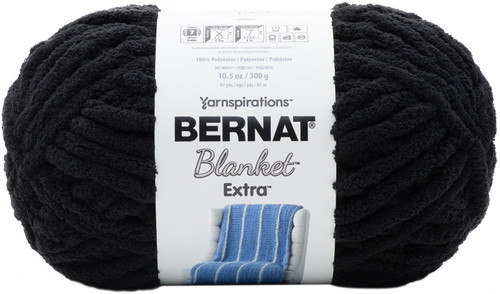 Bernat Blanket Extra Yarn-Black - 1610272-7033 - 057355457232