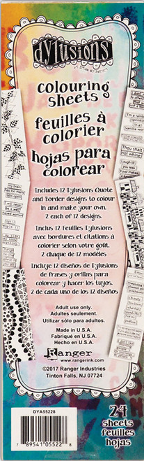 2 Pack Dyan Reaveley's Dylusions Coloring Sheets -Borders & Quotes DYA55228 - 789541055228