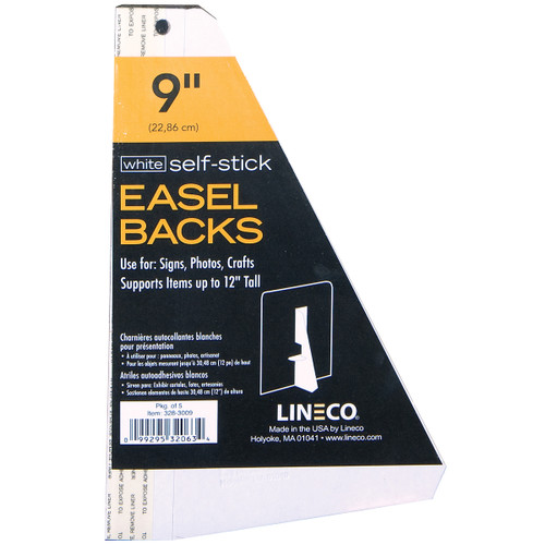 3 Pack Lineco Self-Stick Chipboard Easel Backs 5/Pkg-White Single-Wing 9" 3283009 - 099295320634