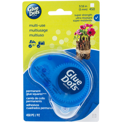 3 Pack Glue Dots Non-Refillable Runner-Permanent Squares .1875" 450/Pkg 23680T - 634524236807