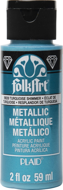 6 Pack FolkArt Metallic Acrylic Paint 2oz-Turquoise Shimmer SM-99230 - 028995992308