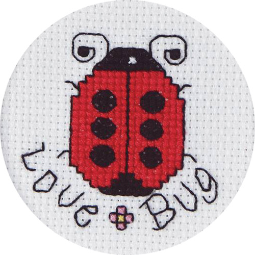 6 Pack - Janlynn Mini Counted Cross Stitch Kit 2.5" Round-Love Bug (18 Count) - 21-1199 - 049489211996