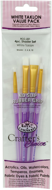 3 Pack - Crafter's Choice White Taklon Shader Brush Set-4/Pkg - RCC221 - 090672304155