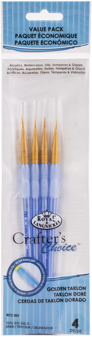 3 Pack - Crafter's Choice Gold Taklon Detail Brush Set 4/Pkg- - RCC203 - 090672332035 3 Pack - Crafter's Choice Gold Taklon Detail Brush Set 4/Pkg- - RCC203 - 090672332035