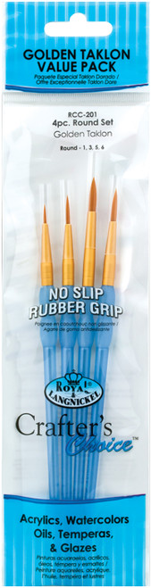 3 Pack - Crafter's Choice Gold Taklon Round Brush Set 4/Pkg- - RCC201 - 090672332011 3 Pack - Crafter's Choice Gold Taklon Round Brush Set 4/Pkg- - RCC201 - 090672332011