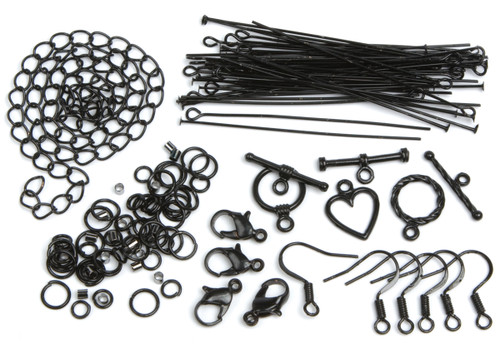 3 Pack - CousinDIY Jewelry Basics Metal Findings 145/Pkg-Black Starter Pack - 34719103