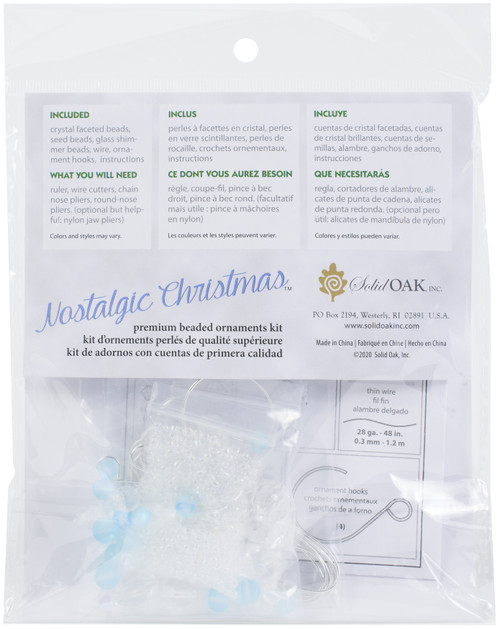 Solid Oak Nostalgic Christmas Beaded Crystal Ornament Kit-Shimmer Icicles Makes 4 - NCHBOK-027 Solid Oak Nostalgic Christmas Beaded Crystal Ornament Kit-Shimmer Icicles Makes 4 - NCHBOK-027