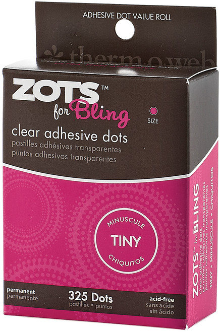 3 Pack - Thermoweb Zots Clear Adhesive Dots-Bling Tiny 1/8" 325/Pkg - 3770 - 000943037705 3 Pack - Thermoweb Zots Clear Adhesive Dots-Bling Tiny 1/8" 325/Pkg - 3770 - 000943037705