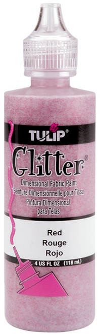 3 Pack - Tulip Dimensional Fabric Paint 4oz-Glitter - Red - FLG-3-4 - 035862413033