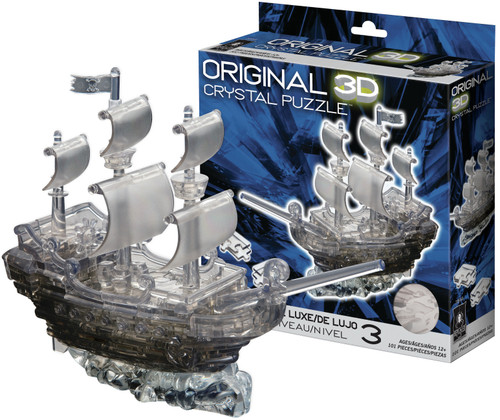 BePuzzled 3D Crystal Puzzle-Pirate Ship Grey 3DCRPUZZ-30958