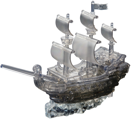 BePuzzled 3D Crystal Puzzle-Pirate Ship Grey 3DCRPUZZ-30958