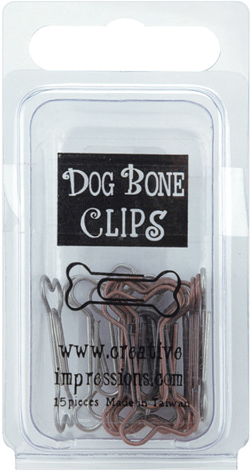 4 Pack Metal Dog Bone Paper Clips 1.125"X.5" 15/Pkg-Pewter & Antique Copper CI85027 - 871097009661
