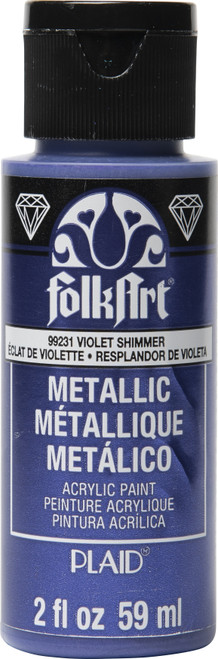 6 Pack FolkArt Metallic Acrylic Paint 2oz-Violet Shimmer SM-99231 - 028995992315