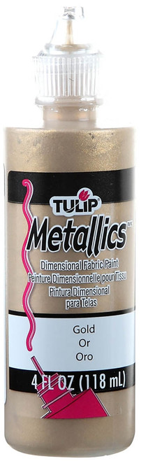 3 Pack Tulip Dimensional Fabric Paint 4oz-Metallics Gold FLMT-9-4 - 017754173720