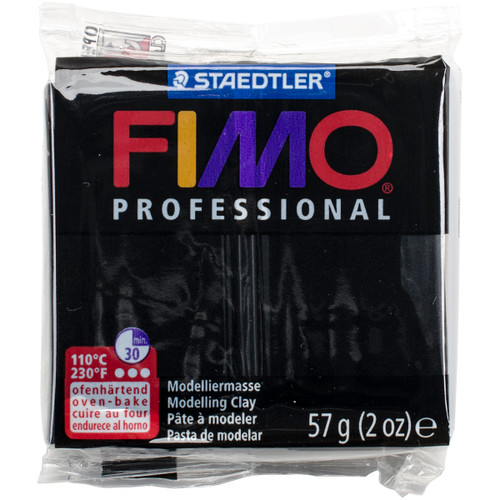 6 Pack Fimo Professional Soft Polymer Clay 2oz-Black EF8005-9 - 4007817009628