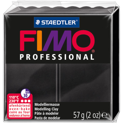 6 Pack Fimo Professional Soft Polymer Clay 2oz-Black EF8005-9