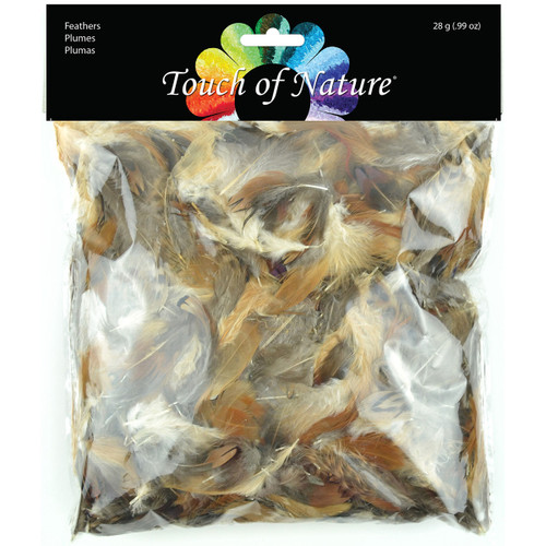 3 Pack Touch Of Nature Packaged Feathers-Natural 28g MD39917 - 684653399171